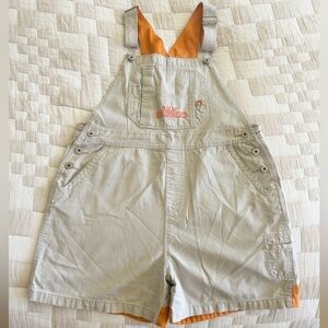 Beige Overalls with Orange Lining
